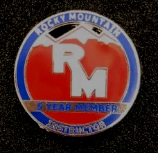 A rocky mountain 5 year member instructor badge