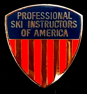A badge for professional ski instructors of america