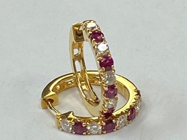 Gold, Diamond And Purple Gemstone Earrings — Atlanta, GA — Aztec Jewelers