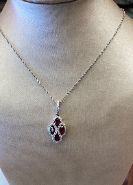 Diamond Ruby Embedded Necklace — Atlanta, GA — Aztec Jewelers — Atlanta, GA — Aztec Jewelers