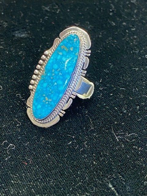 Native Elongated Stone Embedded Ring — Atlanta, GA — Aztec Jewelers
