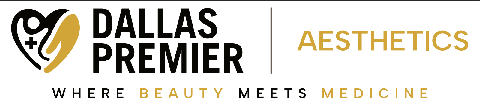 A logo for dallas premier aesthetics where beauty meets medicine