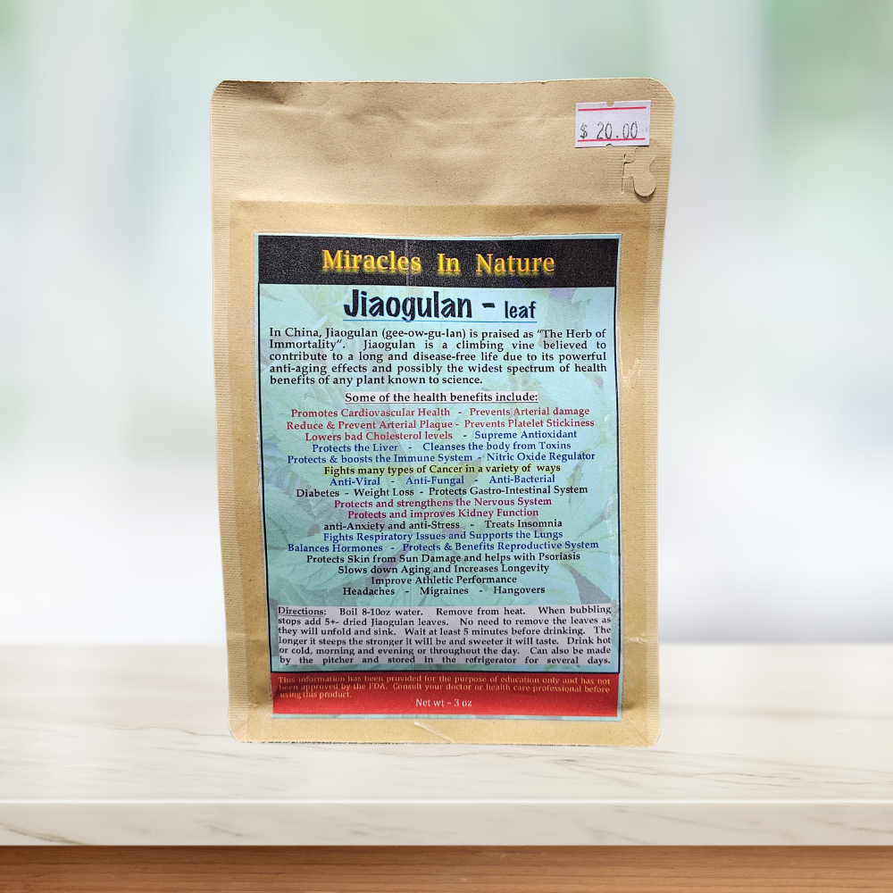 A bag of herbal tea is sitting on a table.