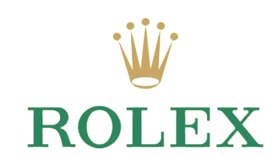 Logo della corona Rolex dorata sopra la scritta verde 