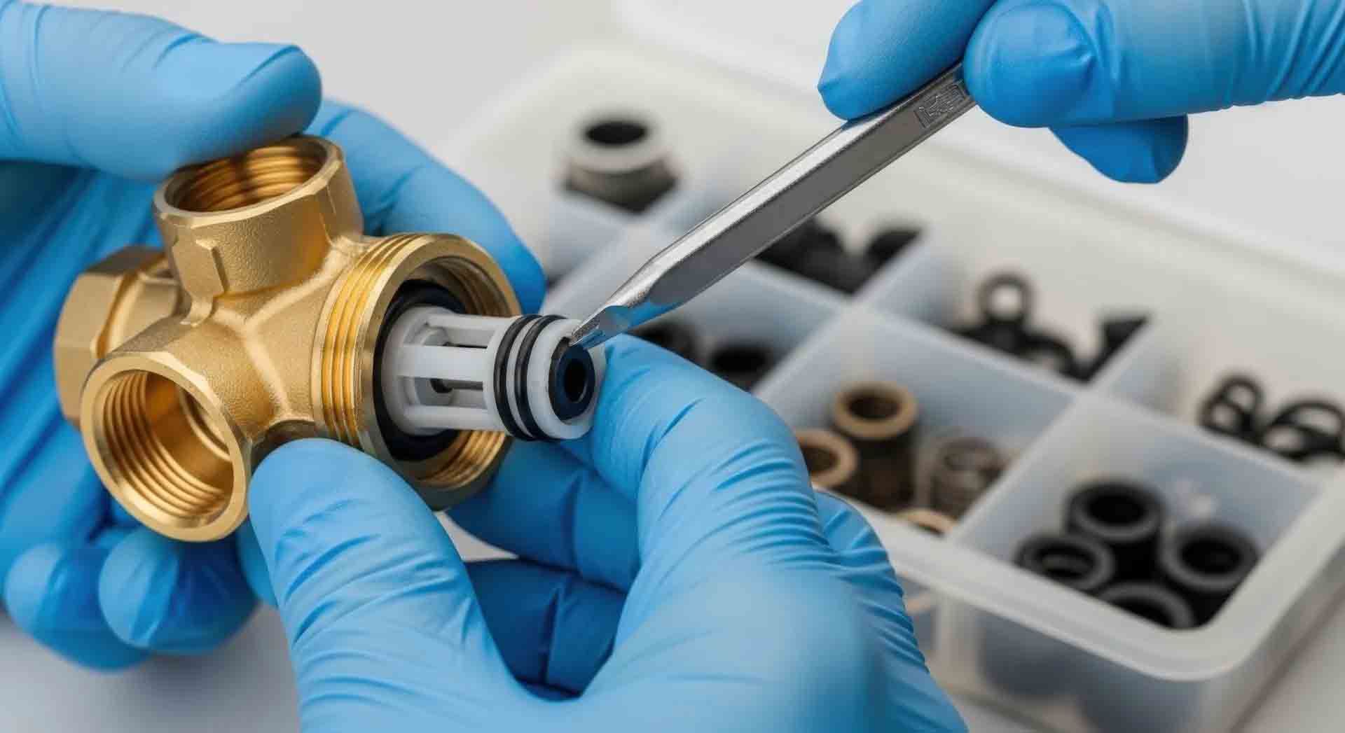 Un homme travaille sur un climatiseur à l'extérieur d'un bâtiment.