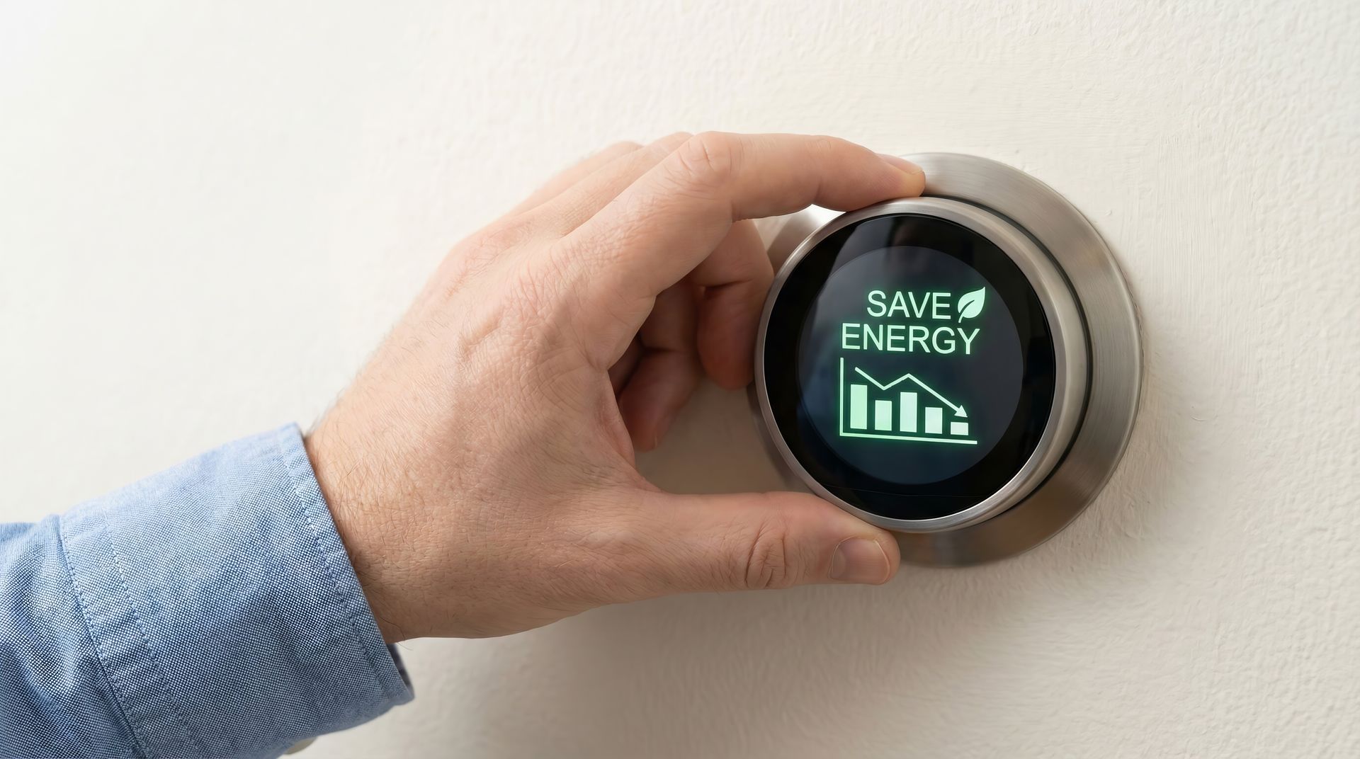 Un homme travaille sur un climatiseur sur le côté d'un bâtiment.