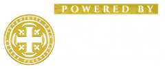 a gold coin with a cross on it and the words powered by PGM 