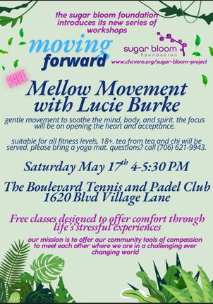 A poster for a mellow movement with lucie burke