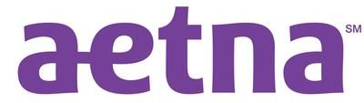 A purple aetna logo on a white background