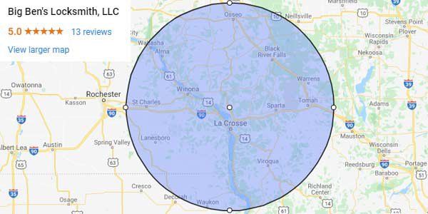 Map | Holmen, WI | Big Ben’s Locksmith LLC