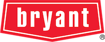 Bryant logo in white lowercase letters on a red background with a white border
