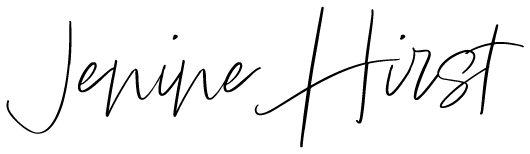 A handwritten signature of jenine hurst on a white background.