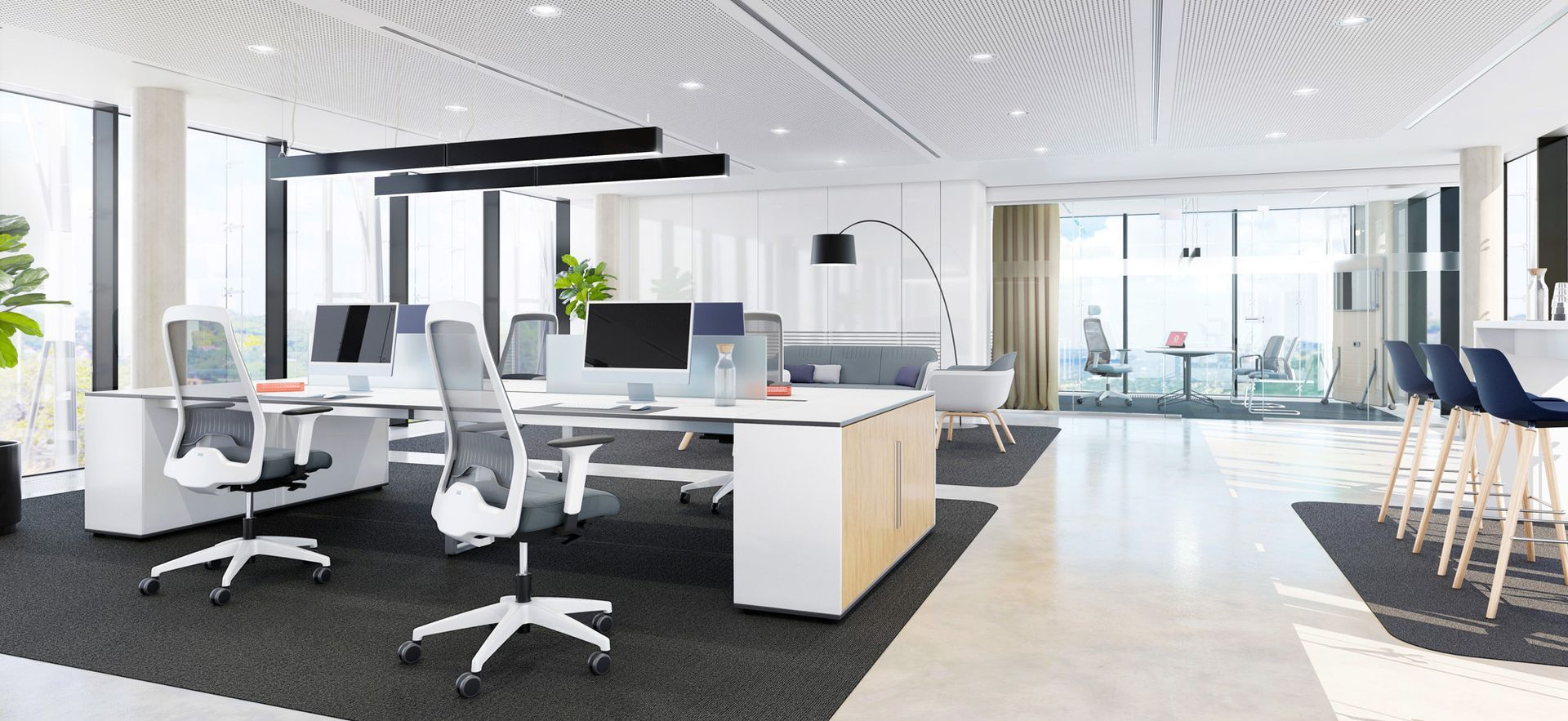 Schönes elelegantes großraum büro