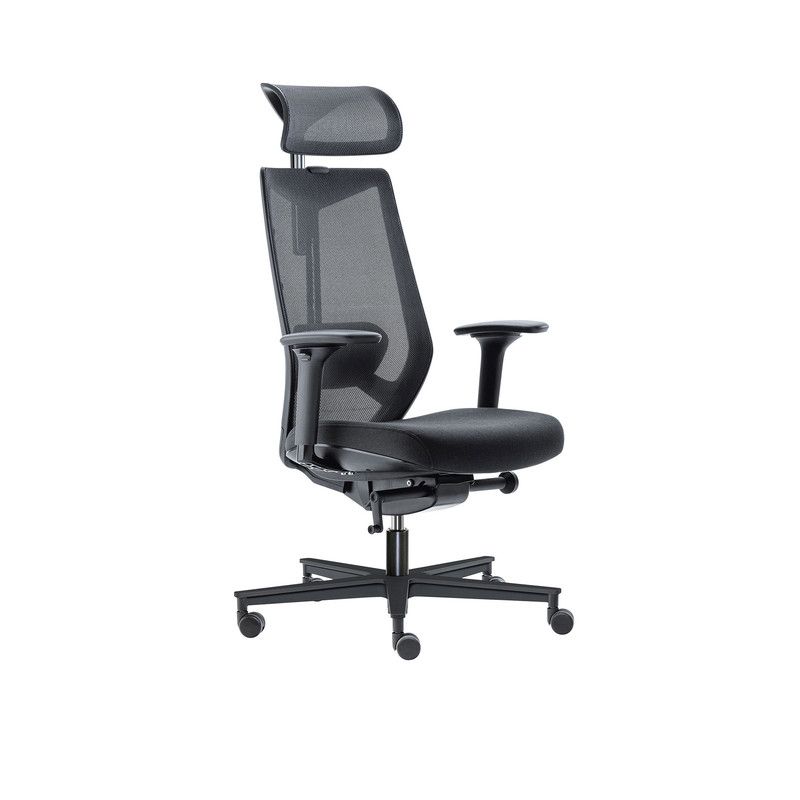 Der Wiepa Breeze Comfort bietet Netzrücken, Kopfstütze & Lordosenstütze. Perfekt fürs Homeoffice & G