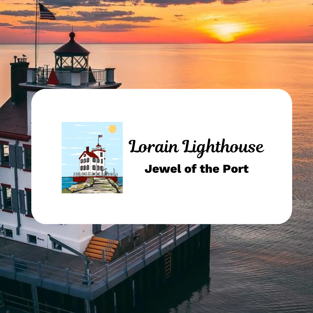 A business card for lorain lighthouse jewel of the port