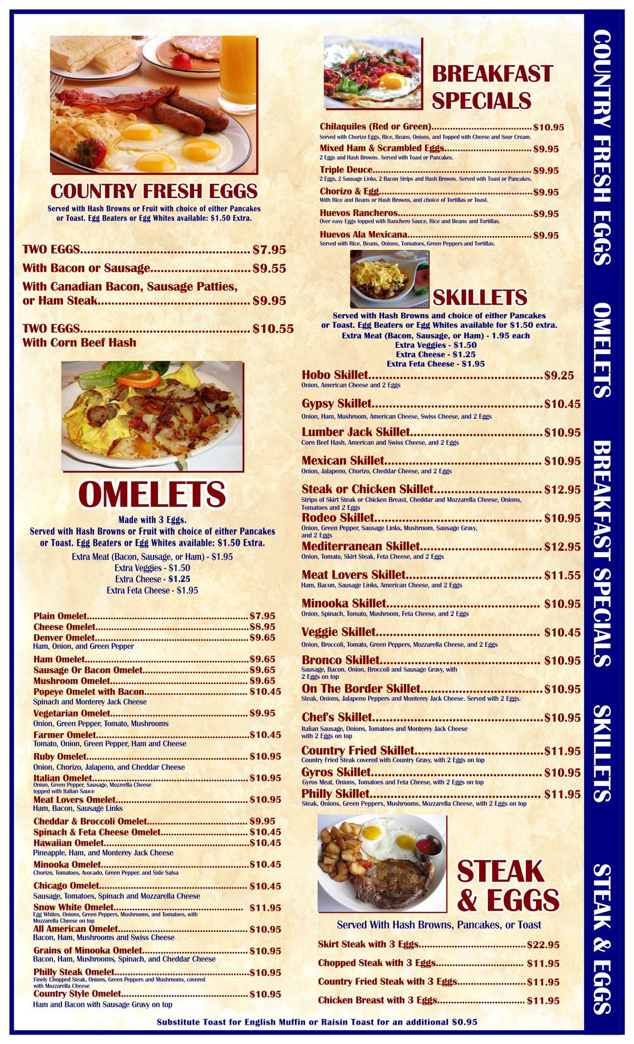 Pancakes and Mexican Dishes Minooka, IL Ruby's Pancake House