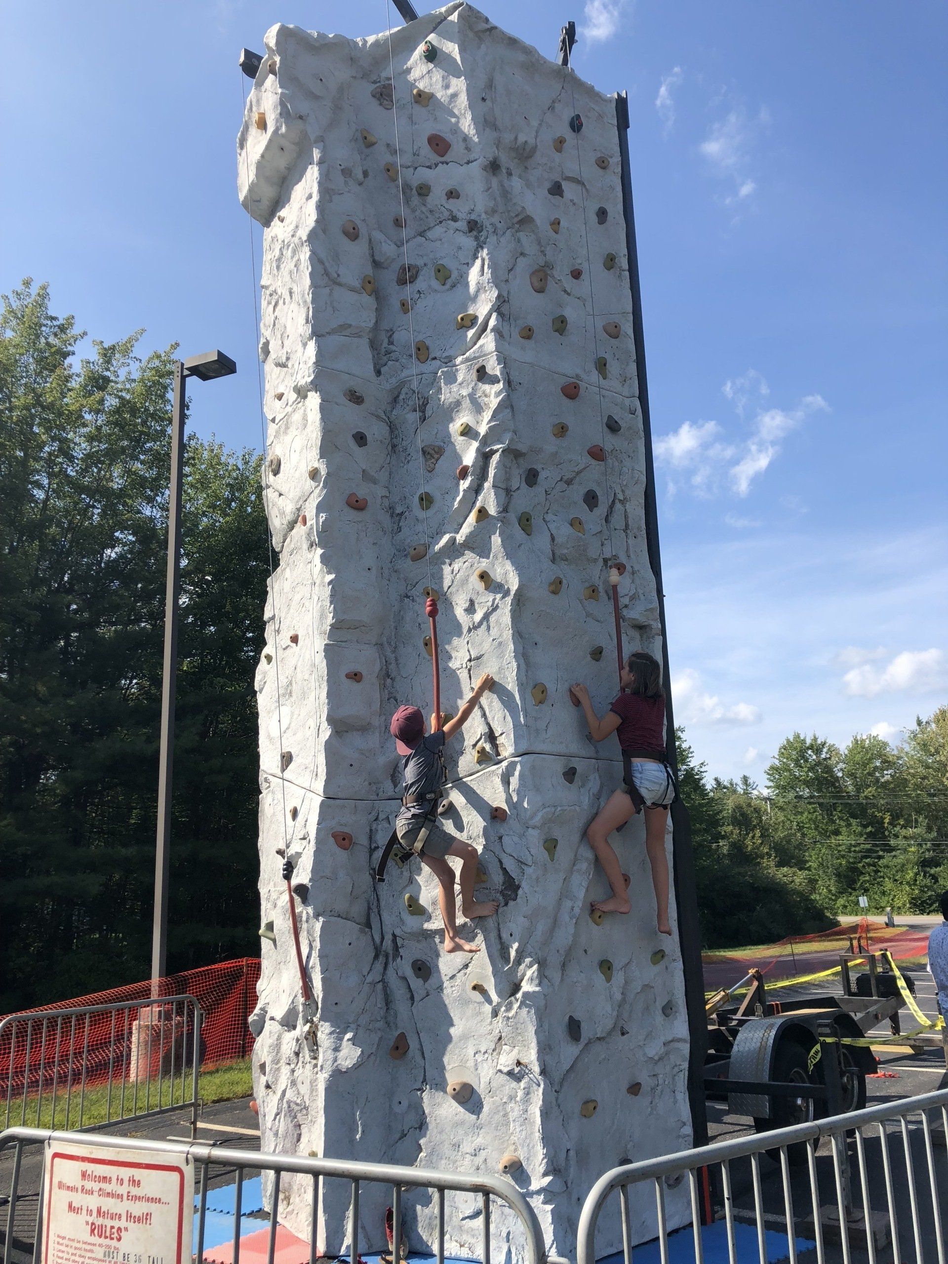 Children Started to Climb on The Portable Wall Rock Climbing — Chicopee, MA — Cliffhangers Portable Rock Climbing Wall