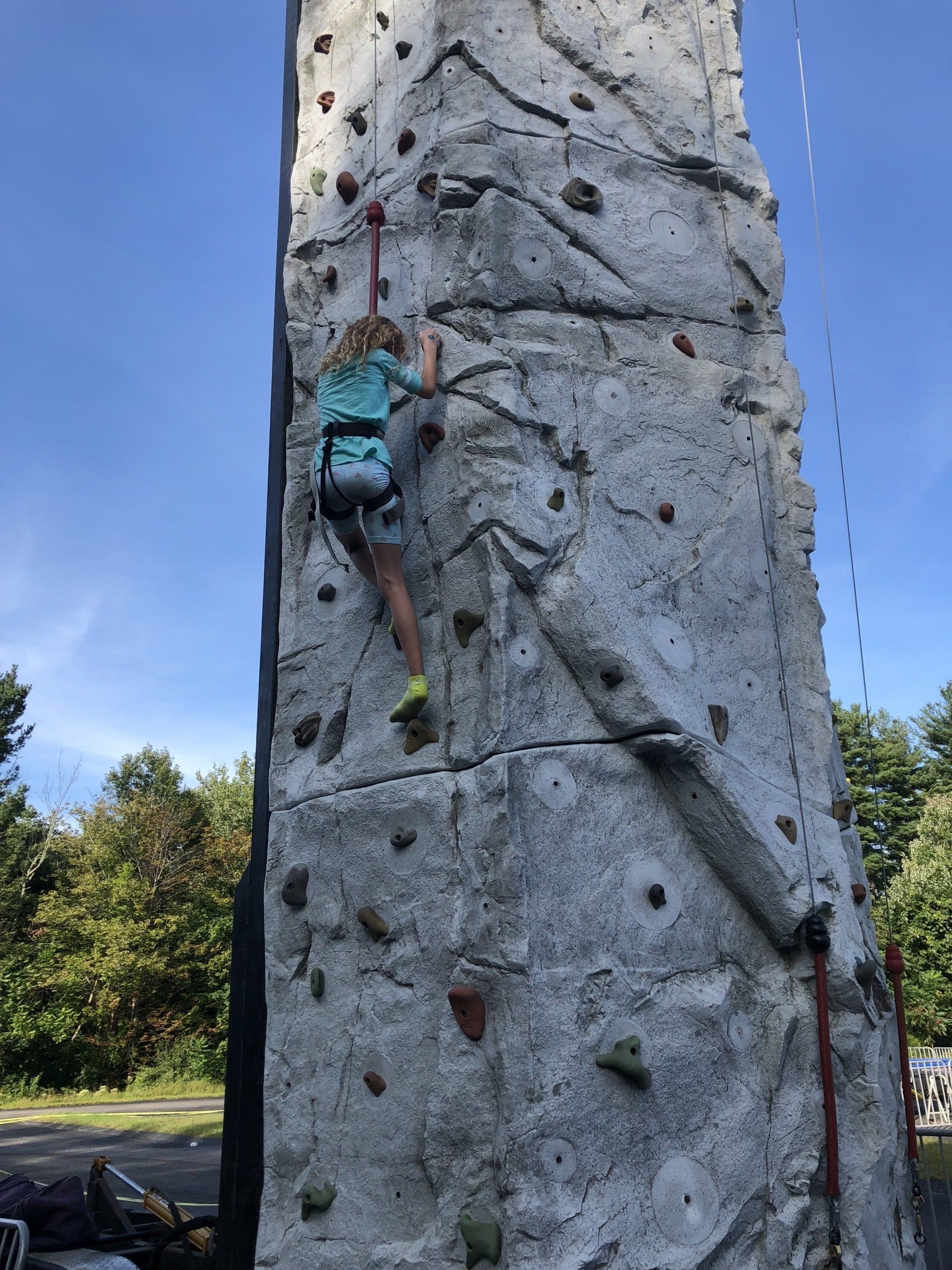 Girl Climbing Solo — Chicopee, MA — Cliffhangers Portable Rock Climbing Wall