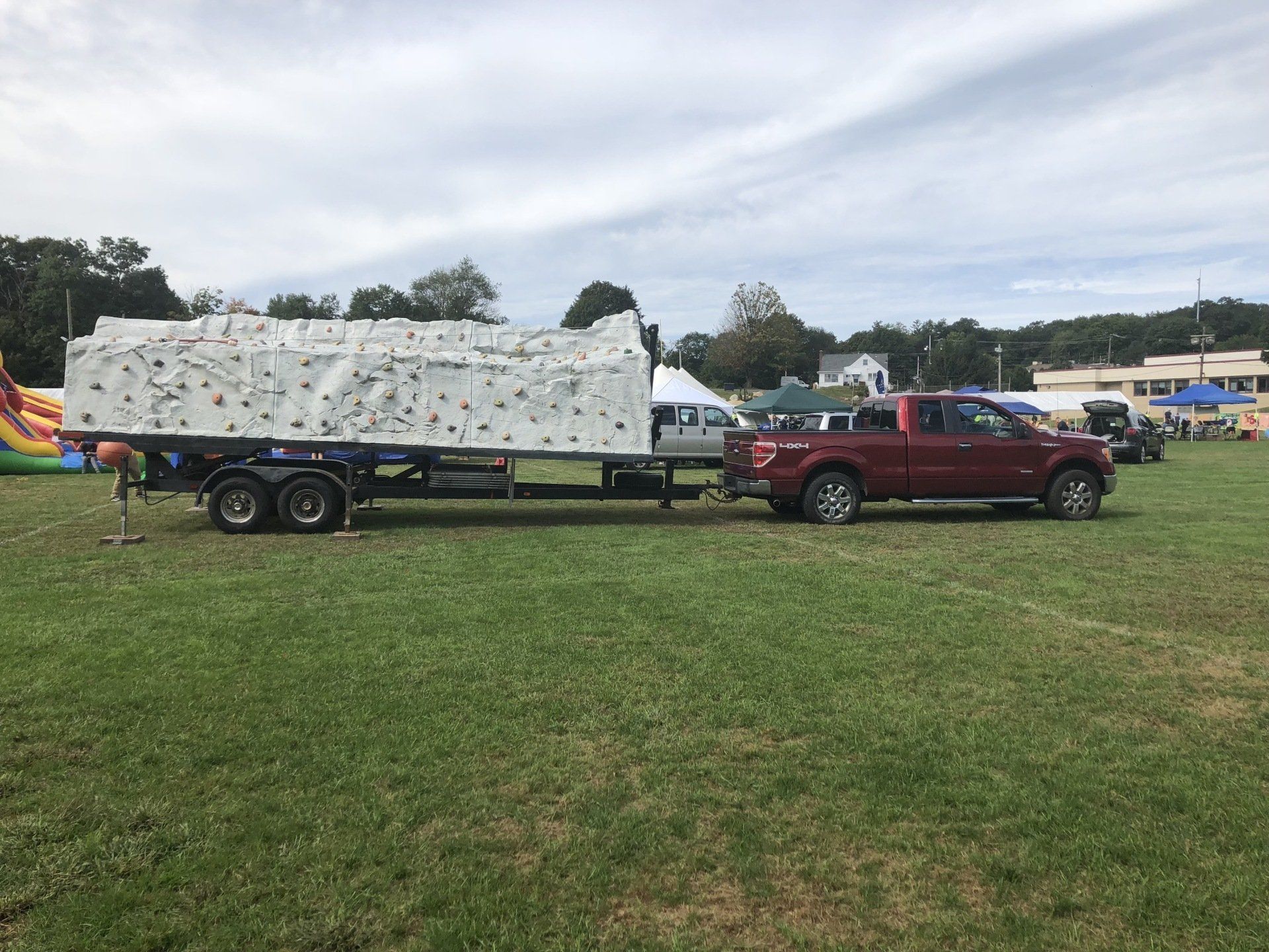 Portable Rock Wall Climbing on The Field After Event — Chicopee, MA — Cliffhangers Portable Rock Climbing Wall