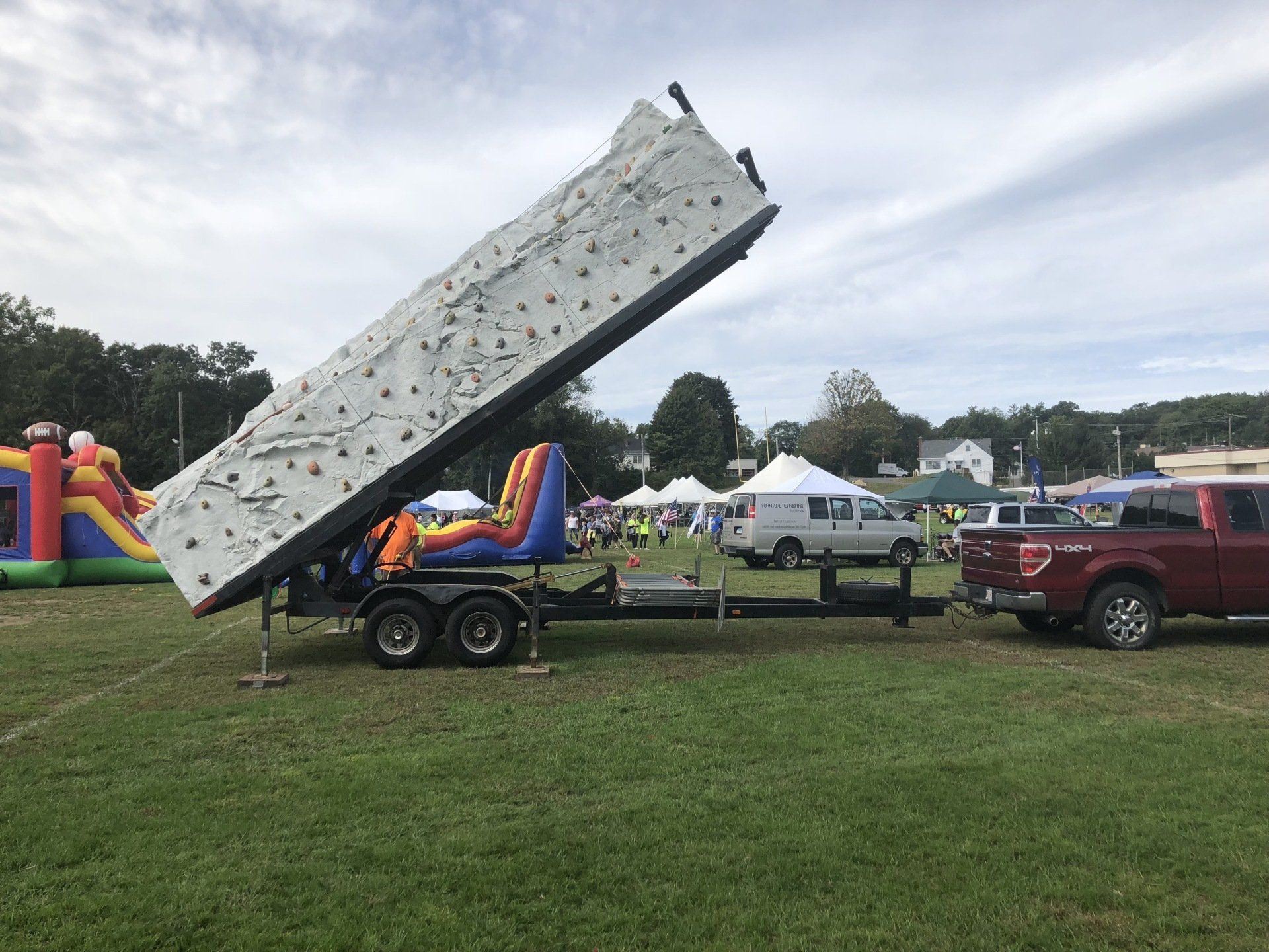 Portable Rock Wall Climbing Putting to The Truck — Chicopee, MA — Cliffhangers Portable Rock Climbing Wall