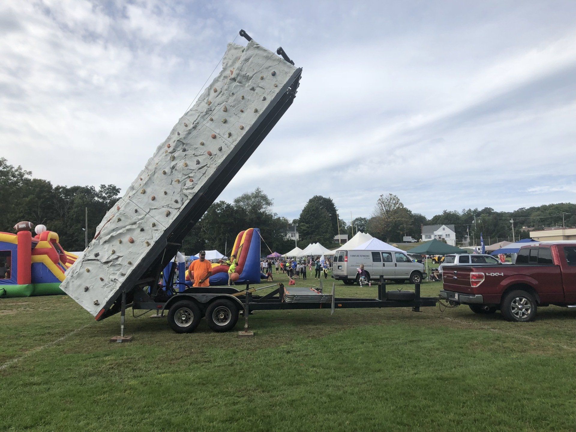 Portable Rock Wall Climbing Putting to The Back of Truck — Chicopee, MA — Cliffhangers Portable Rock Climbing Wall