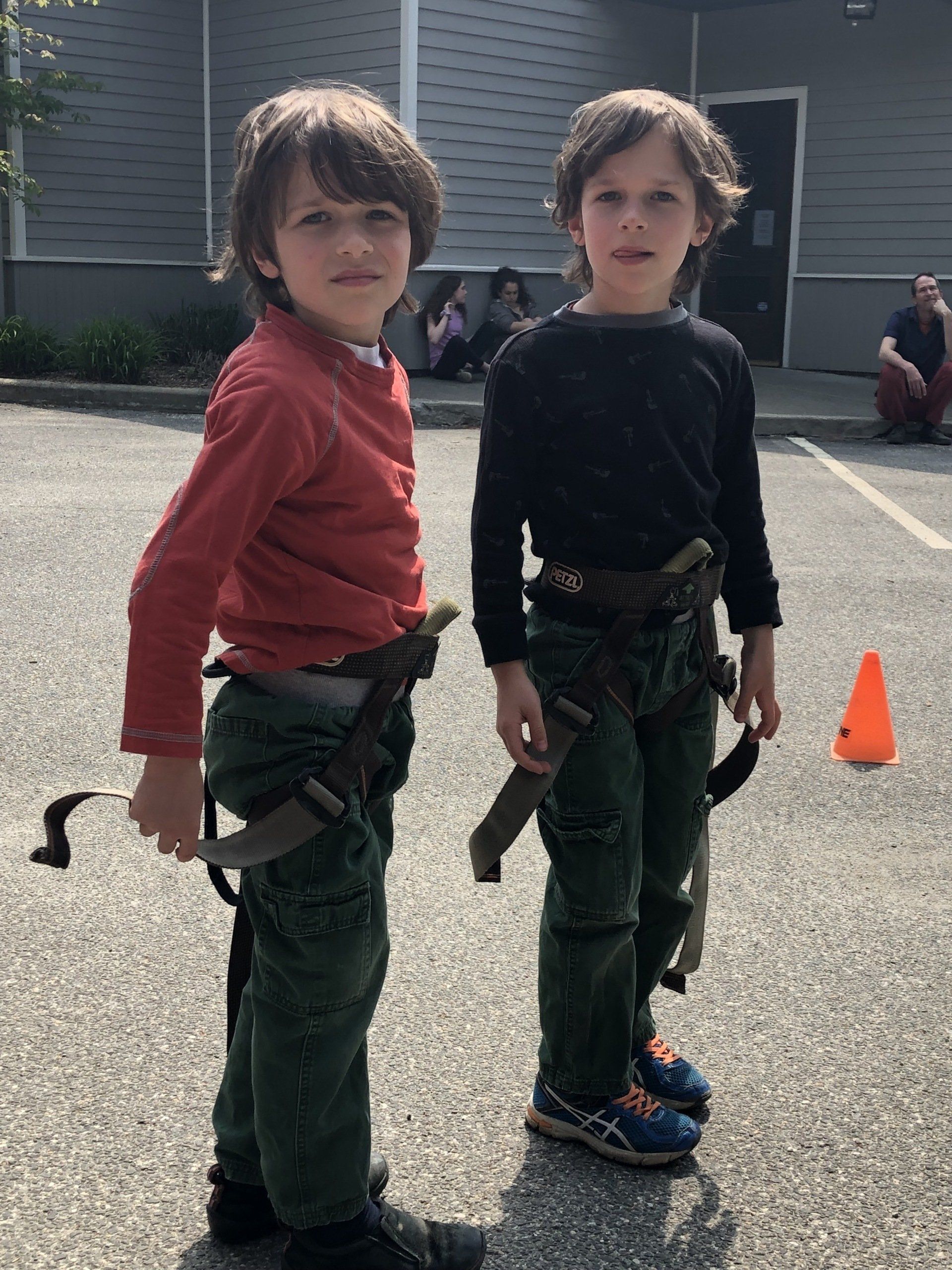 Two Adorable Boys — Chicopee, MA — Cliffhangers Portable Rock Climbing Wall