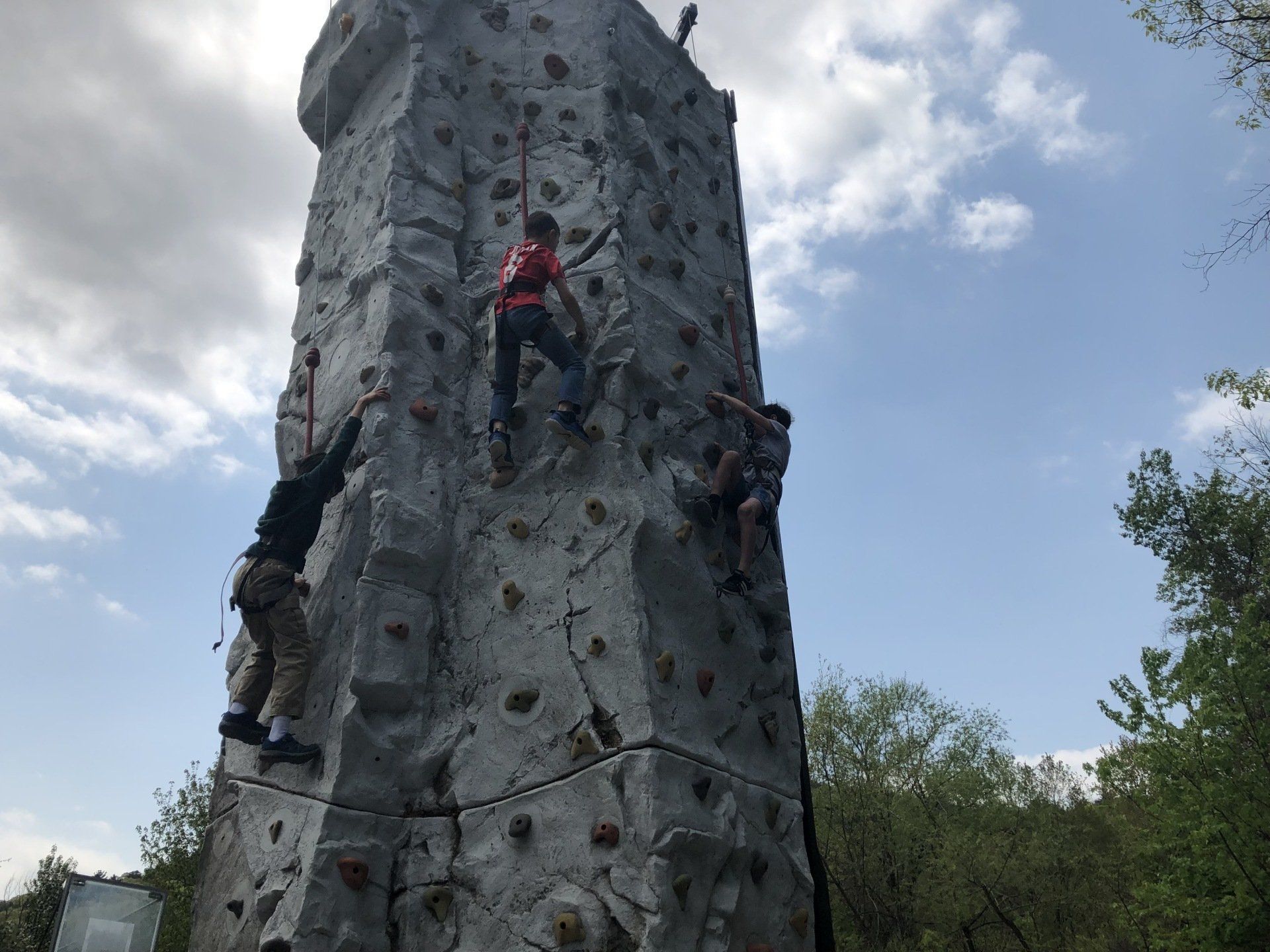 Children Having Fun While Climbing — Chicopee, MA — Cliffhangers Portable Rock Climbing Wall
