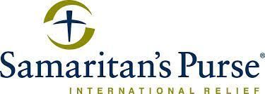 The logo for samaritan 's purse international relief is shown on a white background.
