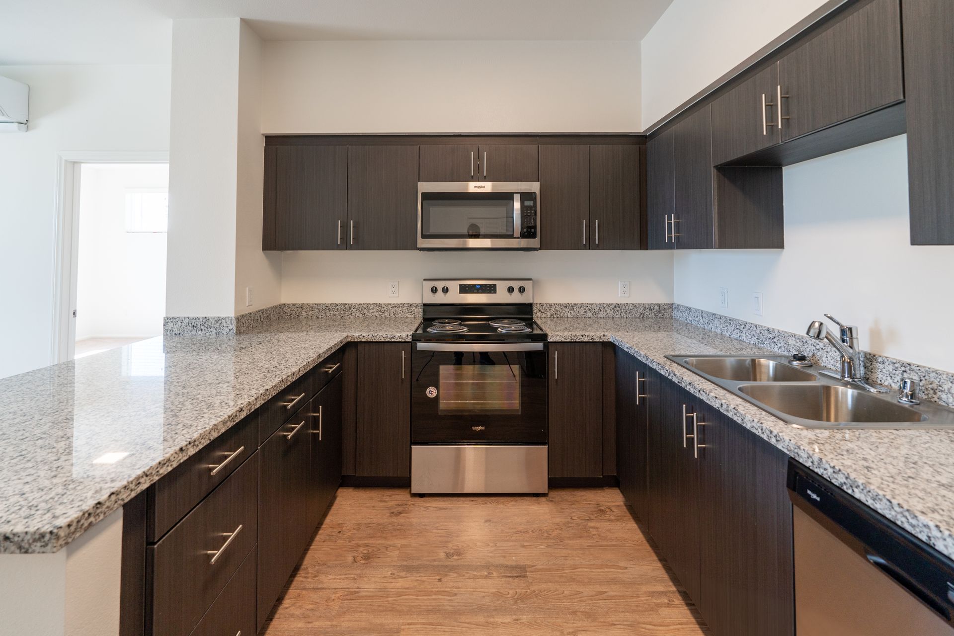 A kitchen with stainless steel appliances