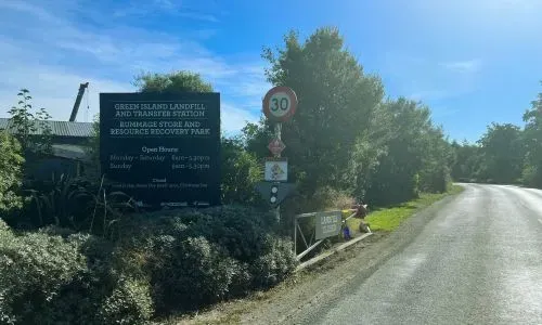 Green Island Transfer Station in Dunedin is showing council-approved waste disposal for rubbish removal.