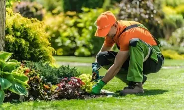 Garden maintenance Dunedin, A gardener trimming back and pruning flowers for a happy client in Maori Hill.