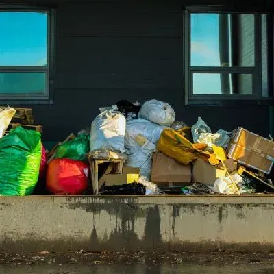 Mixed general waste and rubbish bags are awaiting removal on Portsmouth Drive in Dunedin.