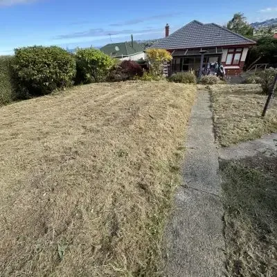 After: 80 square metre grass cutting job, St Clair, Dunedin.