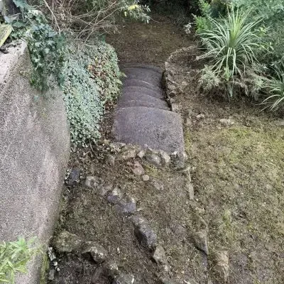 After: Greenwaste removal and weeds on steps in Rosyln.