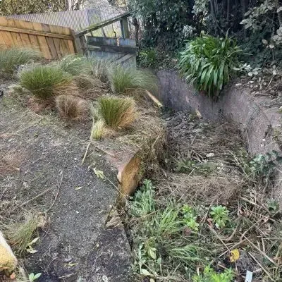 Before: Garden and weeding job beside bakyard steps in St. Clair