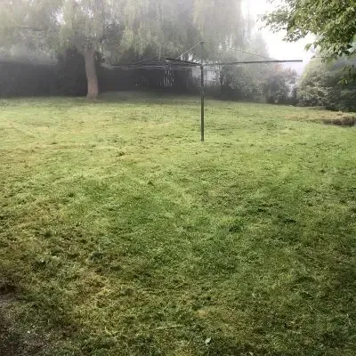 After: 55 metre lawn mowing job completed to perfection, St. Clair.