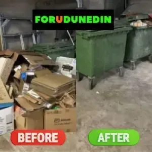 Before & After: Rubbish clearance job for cardboard boxes and office materials in Dunedin Central.