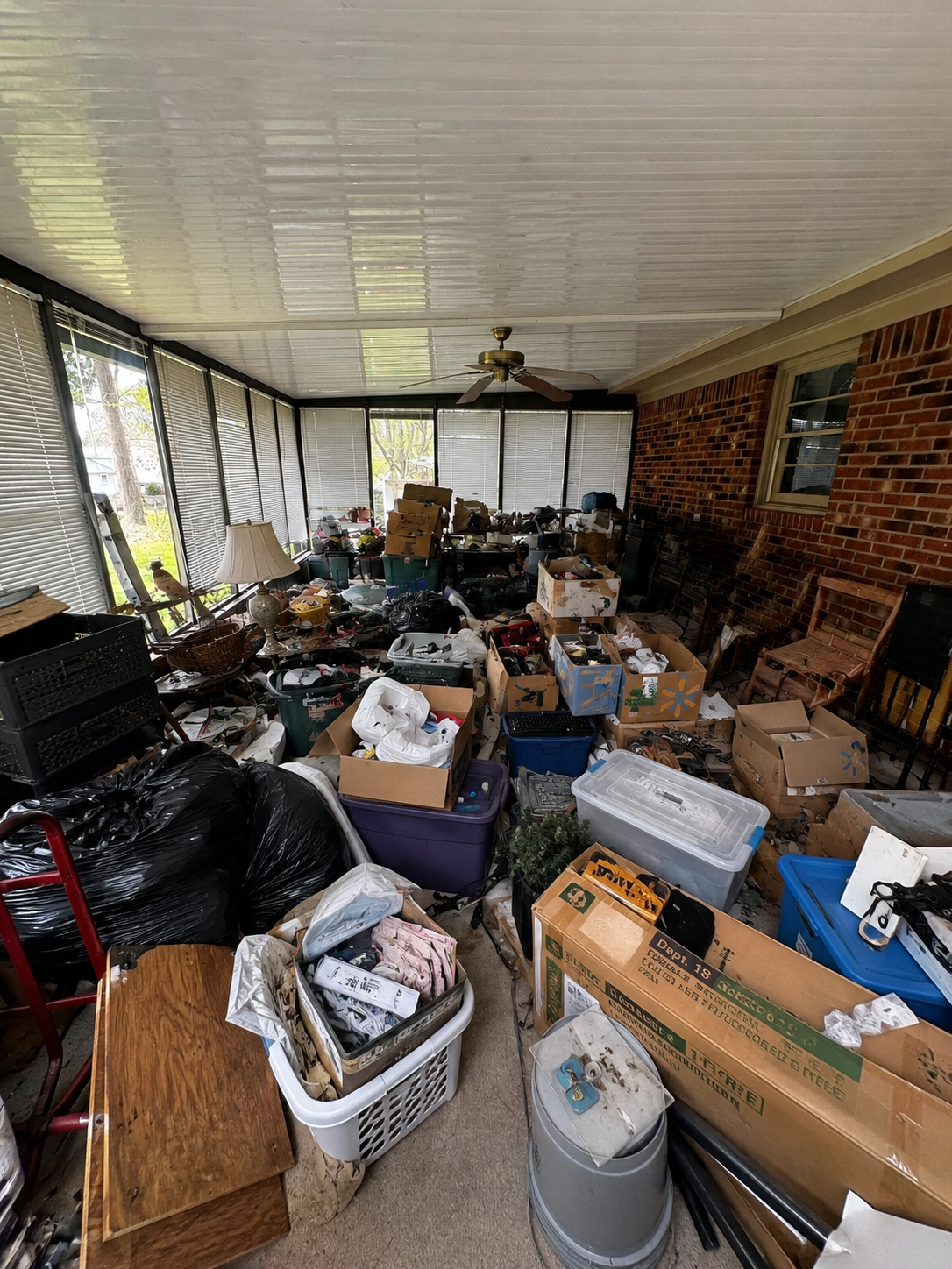 Before — cluttered space prior to junk removal