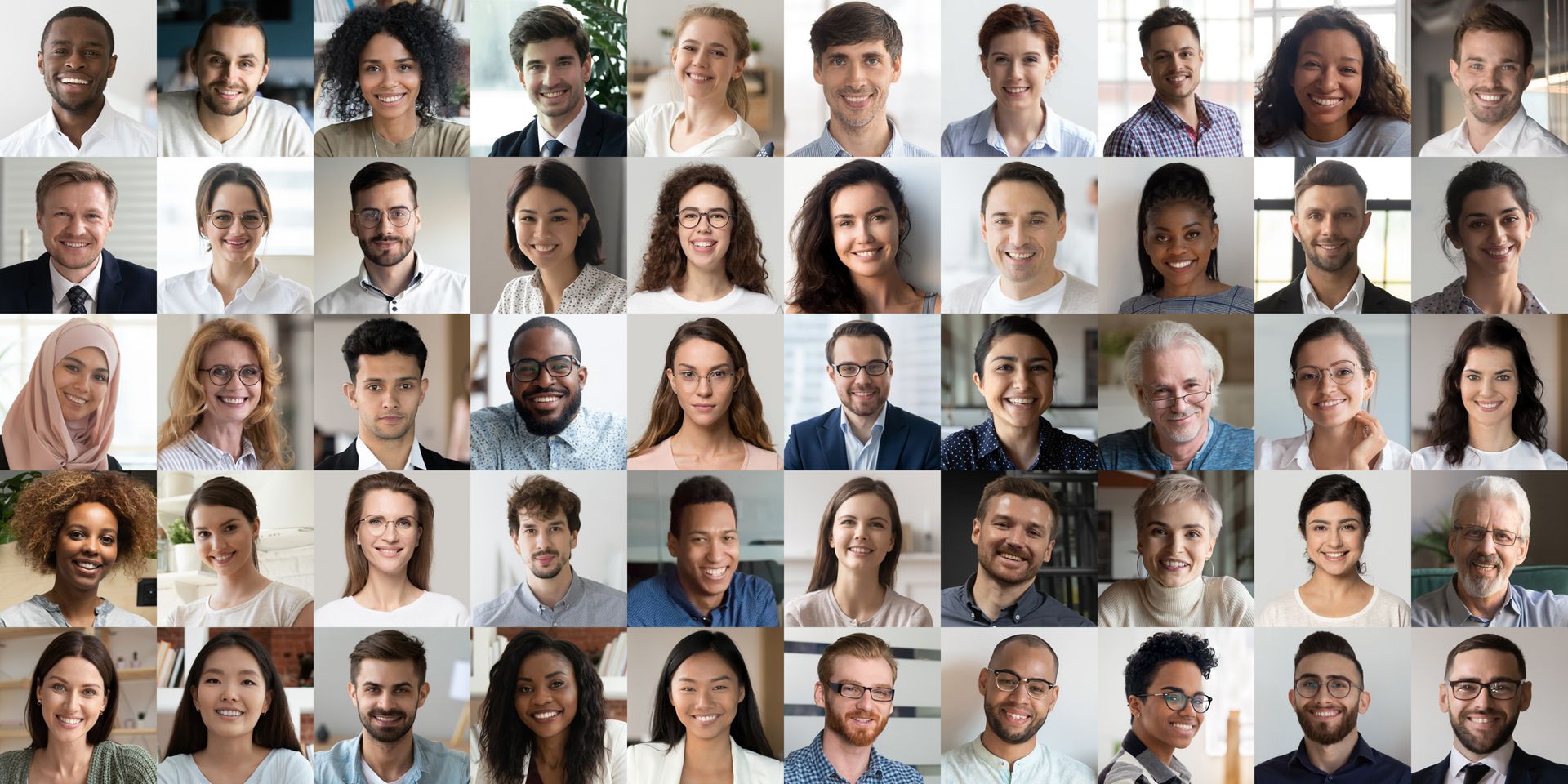 Smiling collage of people