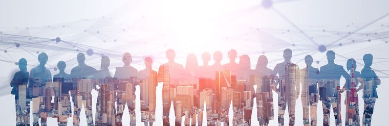 People and city