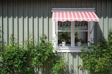 a window with awning