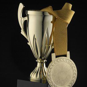 trophy with medal