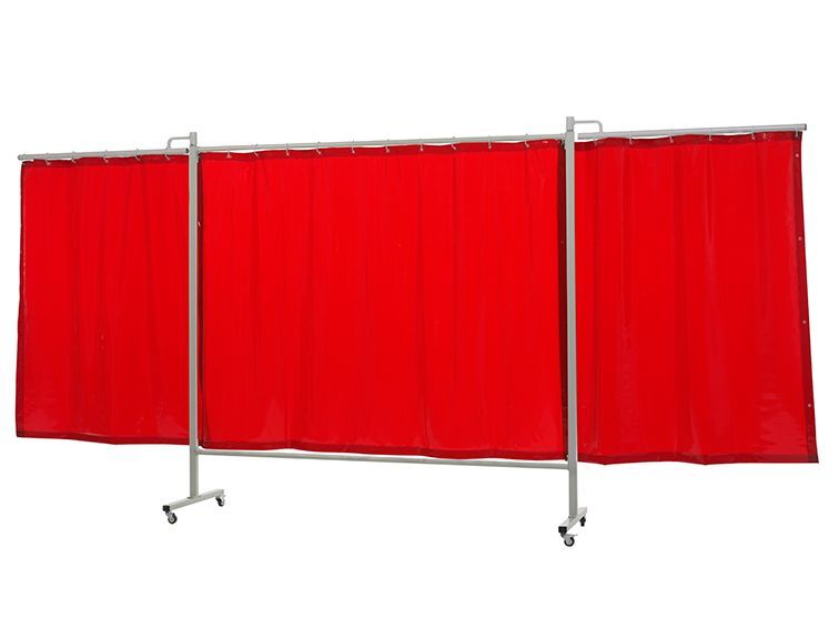 écran de soudure sur roulettes triptyque XL orange