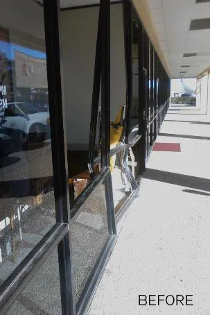 Before Repair of Store Front — Austin, TX — Alamo Glass, Inc.