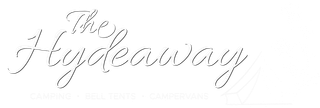 The Hydeaway logo in cursive script.