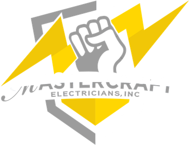 A blue and yellow logo for mastercraft electricians inc