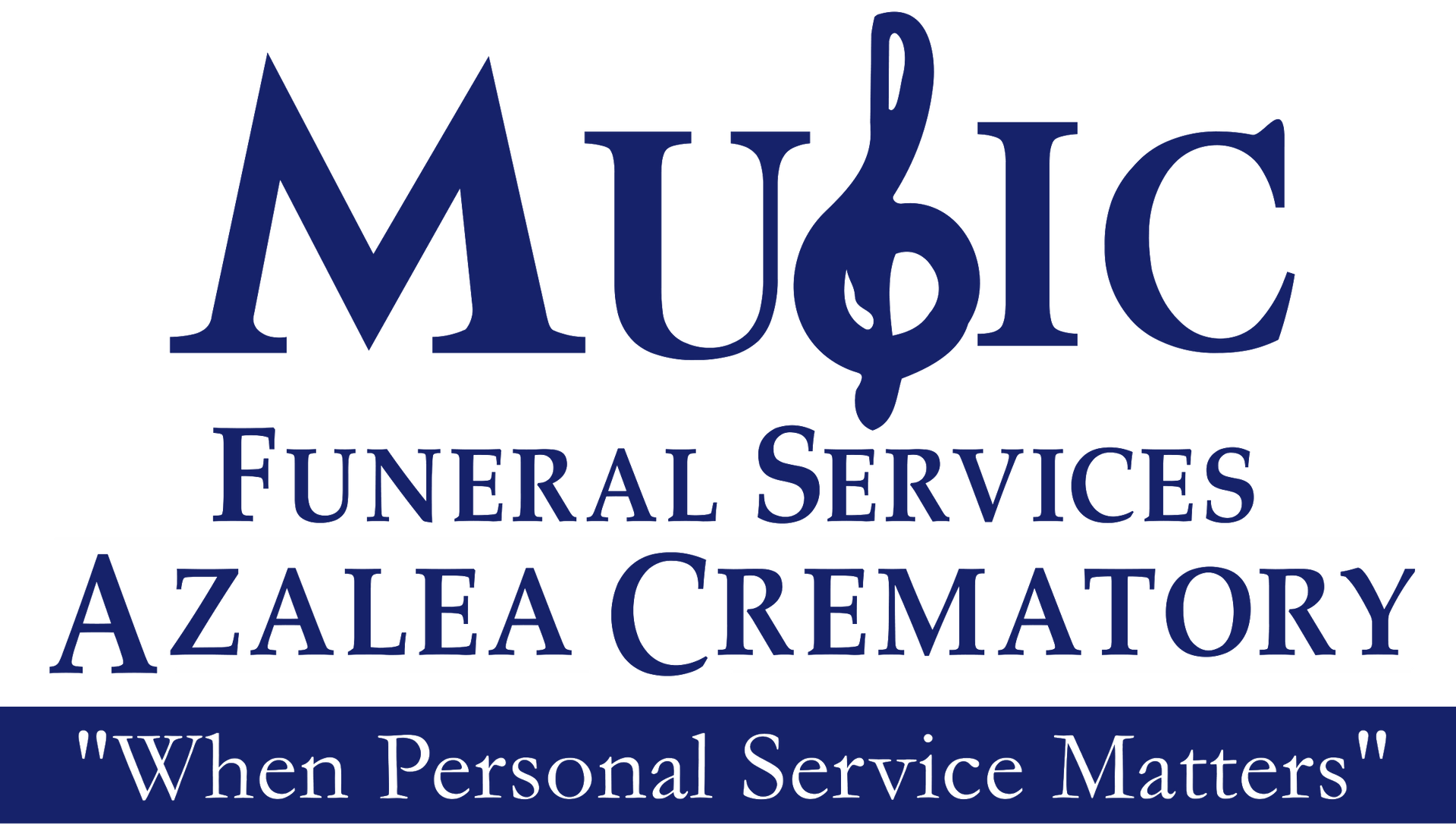 The logo for music funeral services azalea crematory
