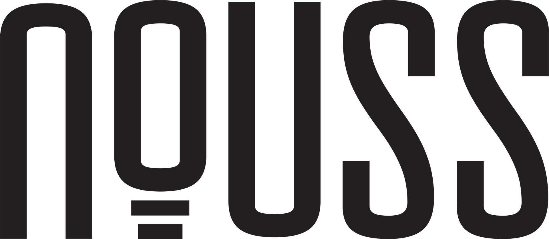 The word nouss is written in black on a white background.