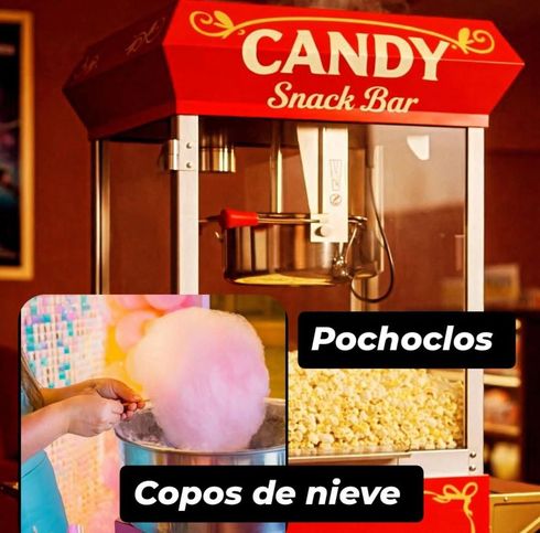 Una máquina de palomitas de maíz con la etiqueta 