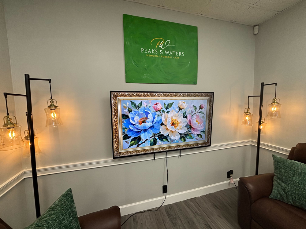 Peaks & Waters Memorial Funeral and Cremation Care Casket Area
